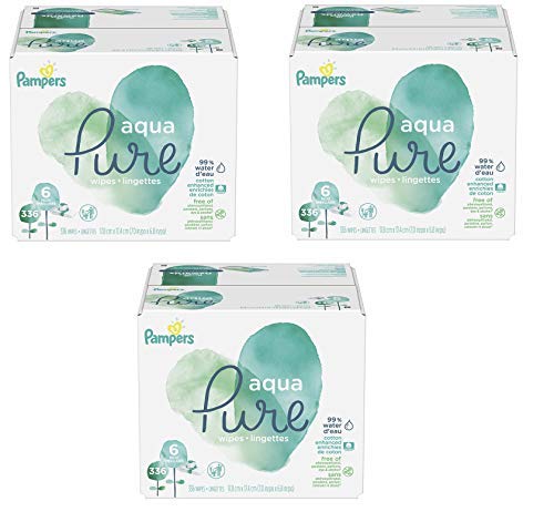 Sensitive Baby Wipes, Water Based, Hypoallergenic and Unscented, 8 Flip-Top Packs, 4 Refill Packs (1008 Wipes Total)